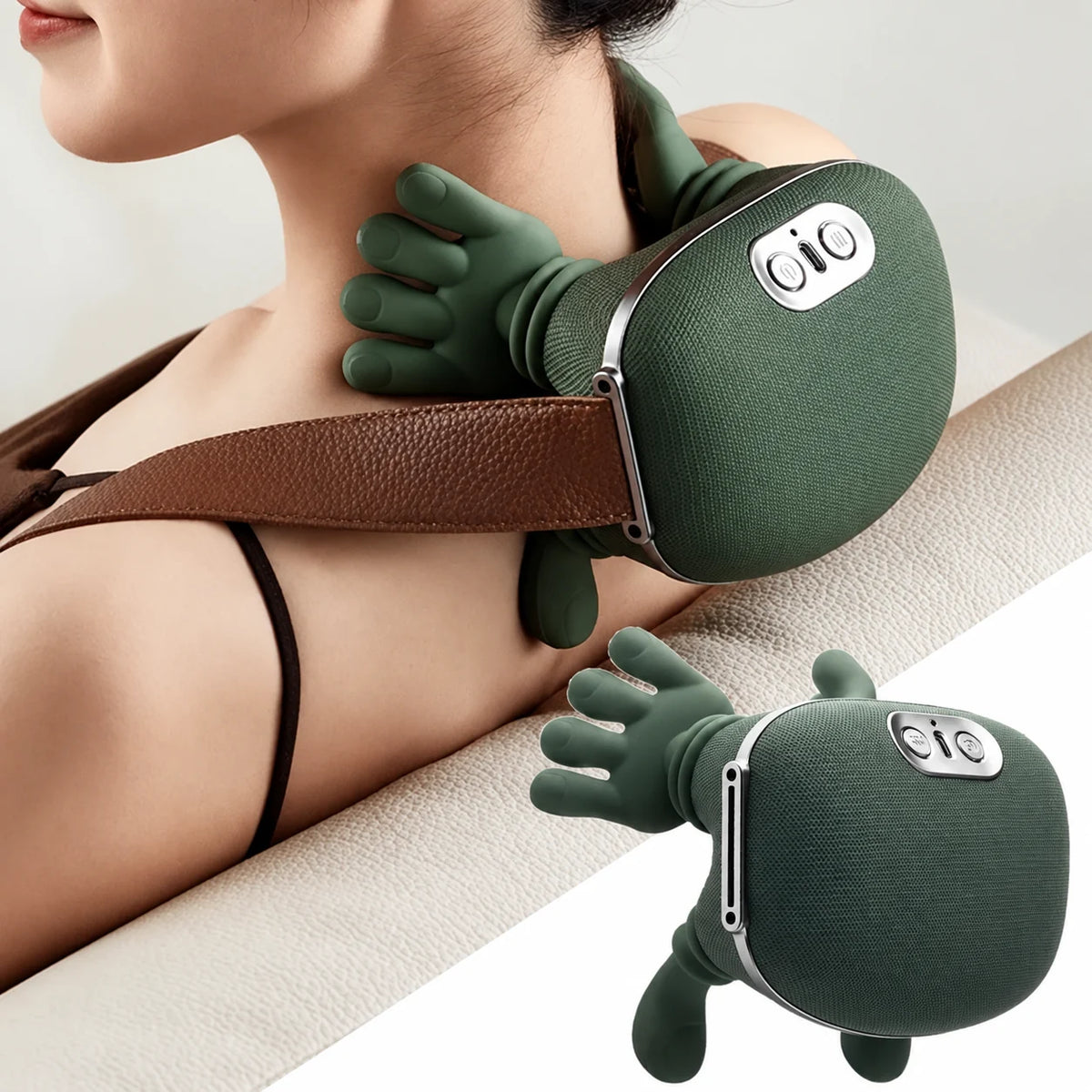 Manos biónicas del masajeador adaptadas al cuello y los hombros